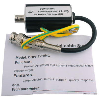 Video Surge Protection Arrester with Tails(Black)