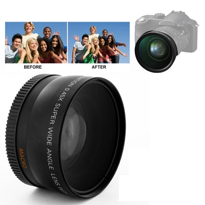 0.45X 58mm Wide Angle Lens with Macro for Canon 350D / 400D / 450D / 500D / 1000D / 550D / 600D / 1100D(Black)