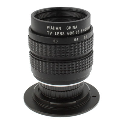 35mm 1:1.7 C-M4/3 Mount TV Lens with Stepping Ring
