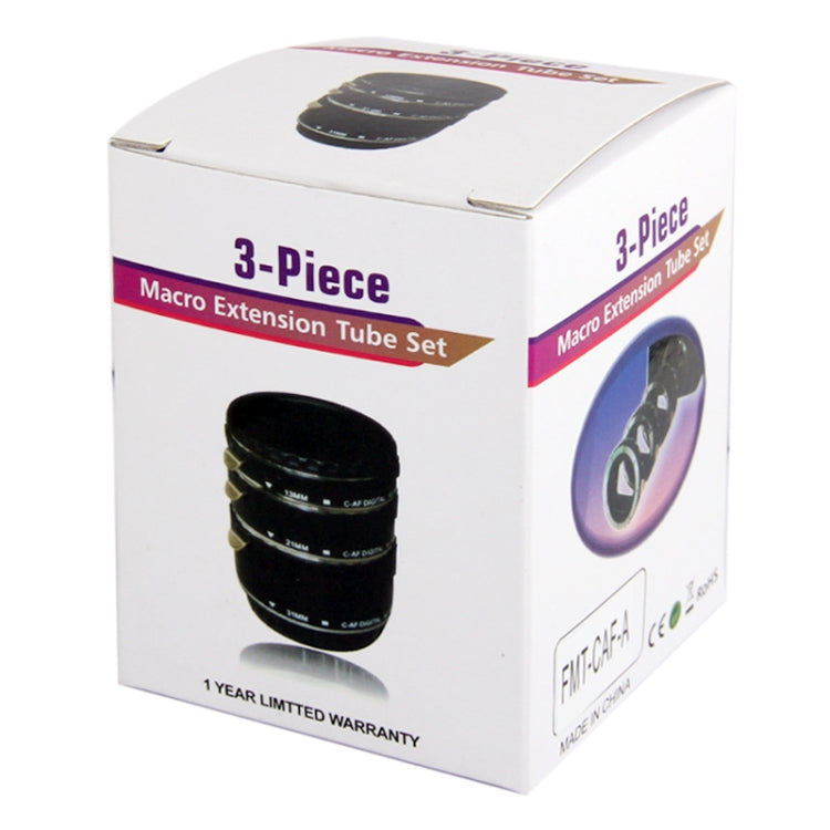 Auto Macro Extension Tube Set for Canon DSLR, Material: ABS + Aluminum Alloy(Black)