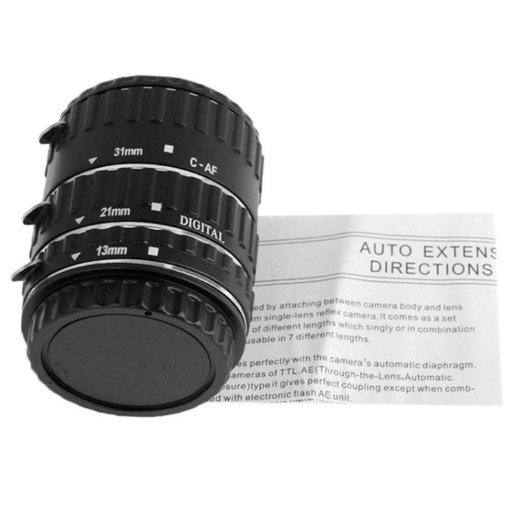 Auto Macro Extension Tube Set for Canon DSLR, Material: Copper(Black)