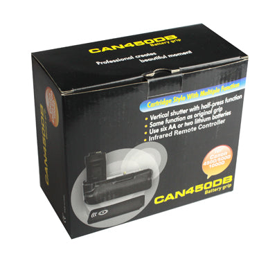 Battery Grip for Canon 450D / 500D / 1000D with Two Battery Holder(Black)