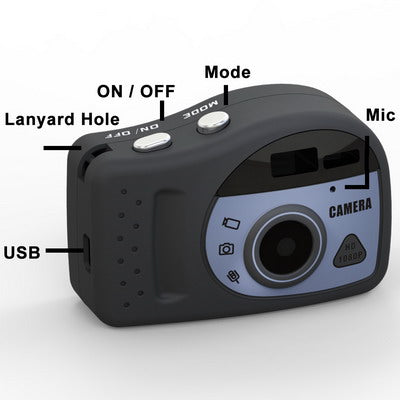 T7000 1080P Mini Digital Camera / Mini DV , 3.0 Mega Pixels Support TF Card(Black)