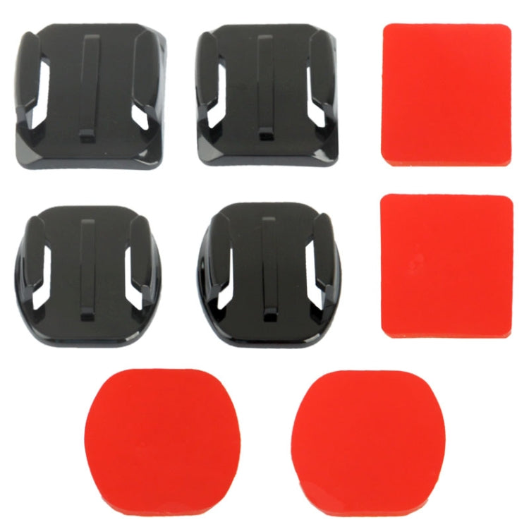 2 Curved Surface + 2 Flat Surface Adapters + 4 Adhesive Mount Stickers for GoPro HERO4 / 3+ / 3 / 2 / 1