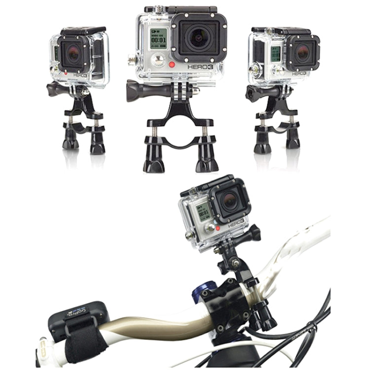 Bike Bicycle Camera Handlebar Bar Mount Holder with 3 Way Pivot Arm for GoPro Hero11 Black / HERO10 Black /9 Black /8 Black /7 /6 /5 /5 Session /4 Session /4 /3+ /3 /2 /1, DJI Osmo Action and Other Action Cameras(Black)