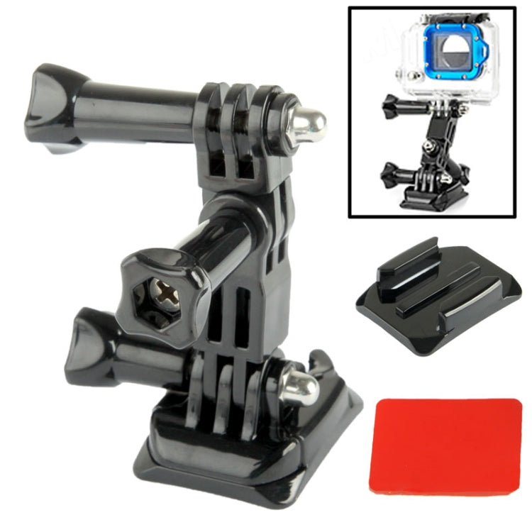 Camera Tripod Mount Stand Kit on the Helmet Broadside for GoPro HERO4 / 3+ / 3 / 2 / 1(Black)