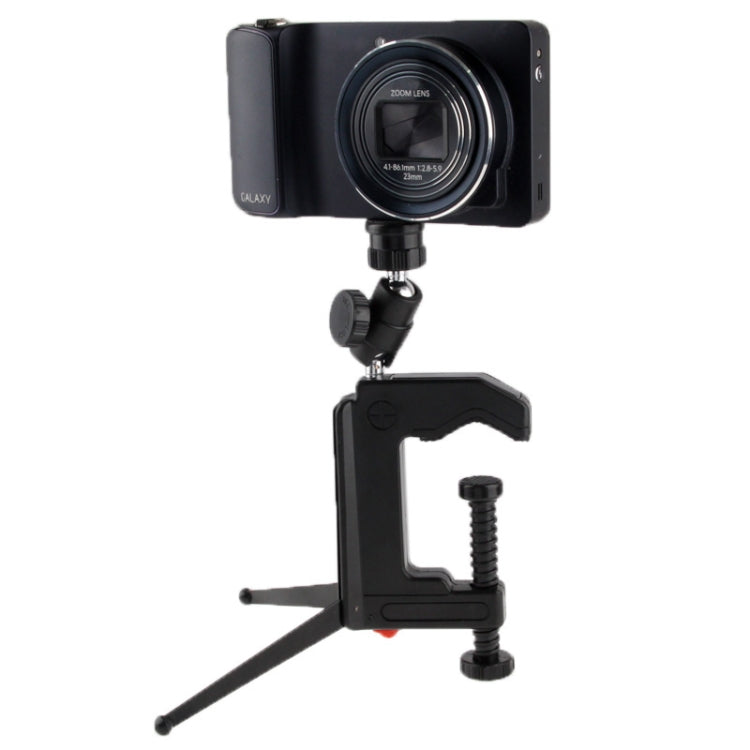 Portable Multi-Function Folding Clamp Tripod for Mini Card Digital Camera(Black)