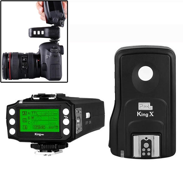 Pixel King PRO Wireless E-TTL Flash Trigger Set for Canon 5DIII / 5DII(Black)