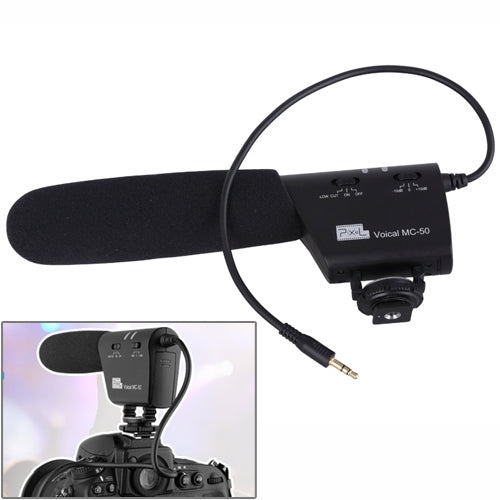 PIXEL MC-50 Voical Microphone for DSLR Camera / Camcorder(Black)
