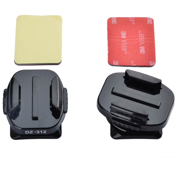 Dazzne DZ-312 2 x 360 Degree Rotatable Curved Mounts & 3M VHB Double Sided Adhesive Pads for GoPro HERO4 /3+ /3 /2 and HD Hero(Black)