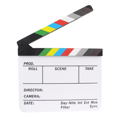 Clapperboard Clapper Board TV Film Movie Slate Colorful(White)