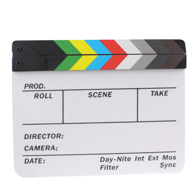 Clapperboard Clapper Board TV Film Movie Slate Colorful(White)