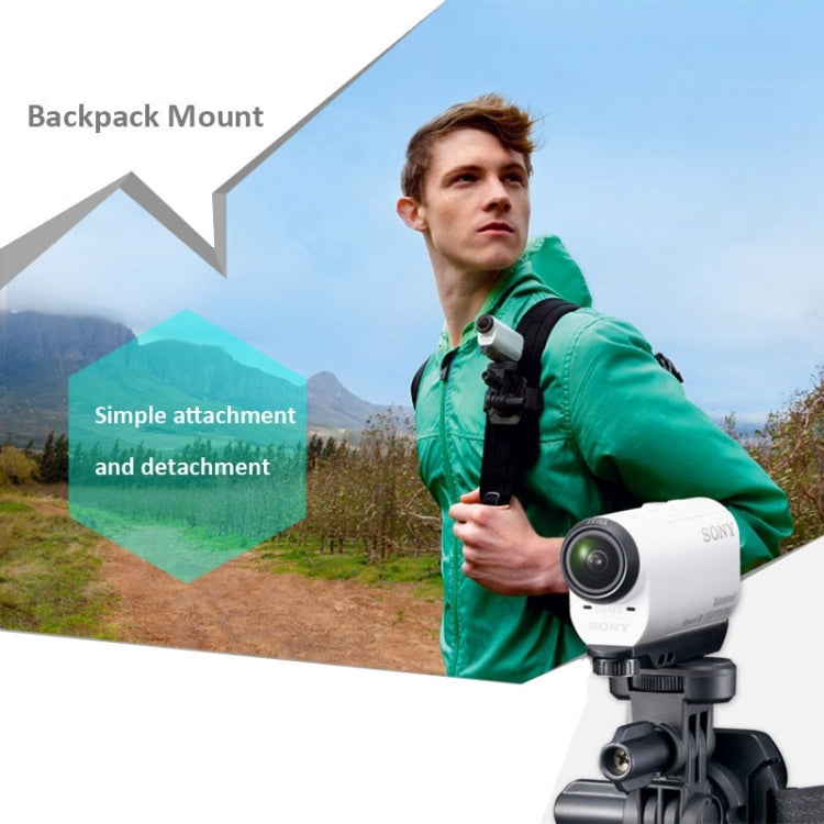 Dazzne DZ-BPM1 Backpack Mount for Sony Action Camera FDR-X1000V / HDR-AS200V / HDR-AS20 / HDR-AZ1VR