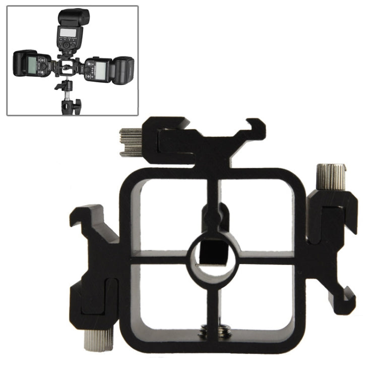 XF0003 Triple Heads Hot Shoe Mount Adapter Flash Holder Bracket Light Stand Holder