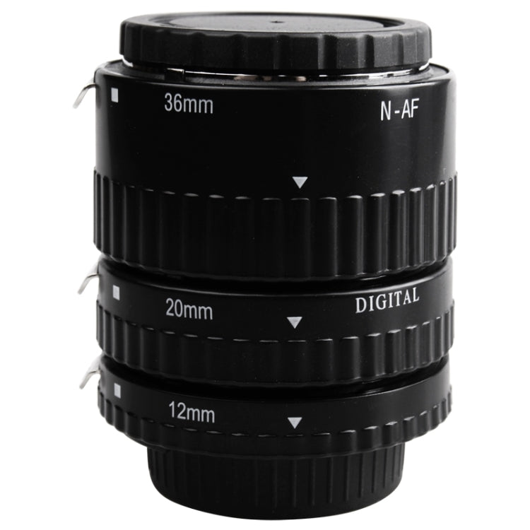 3 Rings Macro Extension Copper Tube Set for Nikon All Lens 12mm + 20mm + 36mm Ring(Black)