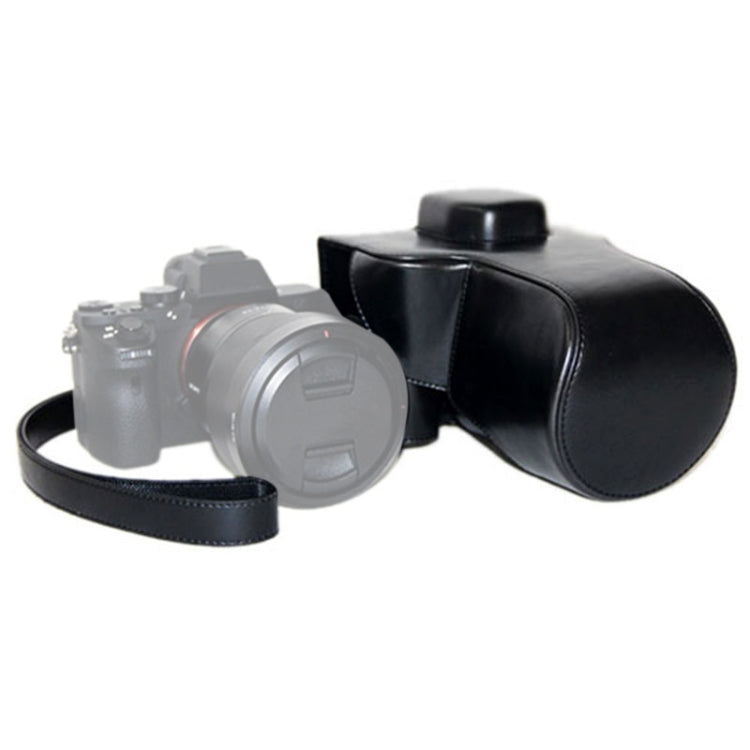 Oil Skin PU Leather Camera Case Bag with Strap for Sony ILCE-7II