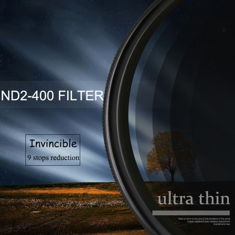 49mm ND Fader Neutral Density Adjustable Variable Filter, ND 2 to ND 400 Filter