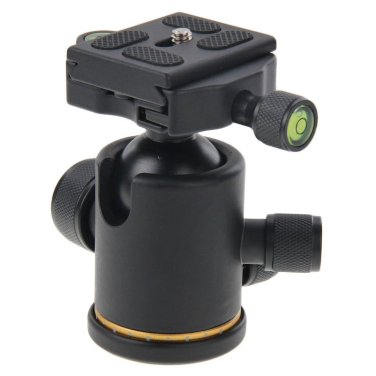 Metal Horizontal 360 Degree Rotation Tripod Ball Head with Quick Release Plate(Black)