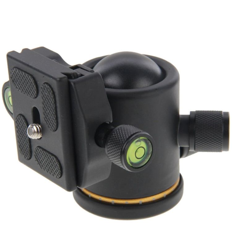 Metal Horizontal 360 Degree Rotation Tripod Ball Head with Quick Release Plate(Black)
