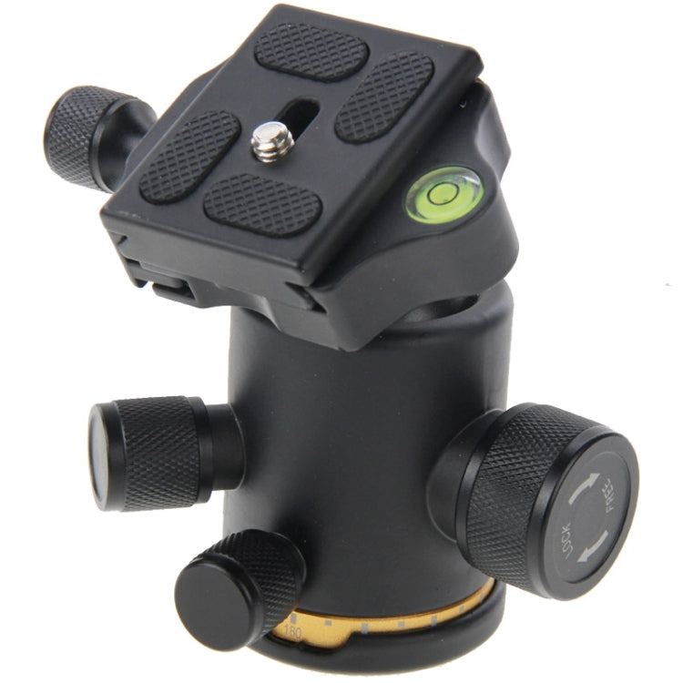 Metal Horizontal 360 Degree Rotation Tripod Ball Head with Quick Release Plate(Black)