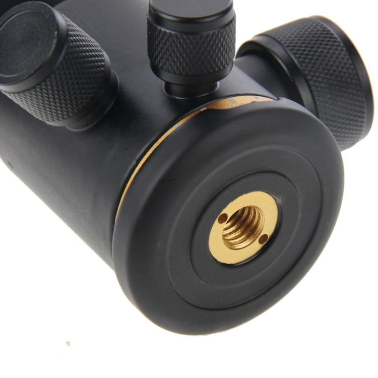 Metal Horizontal 360 Degree Rotation Tripod Ball Head with Quick Release Plate(Black)