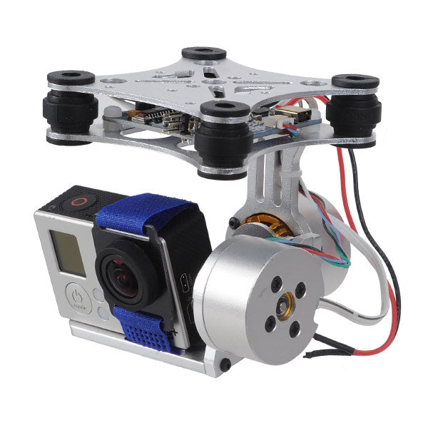 2 Axis V2.3B5 CNC Brushless Motor FPV Gimbal Aluminum Camera Mount for DJI Phantom V1&V2 / Walkera XA350(Silver)