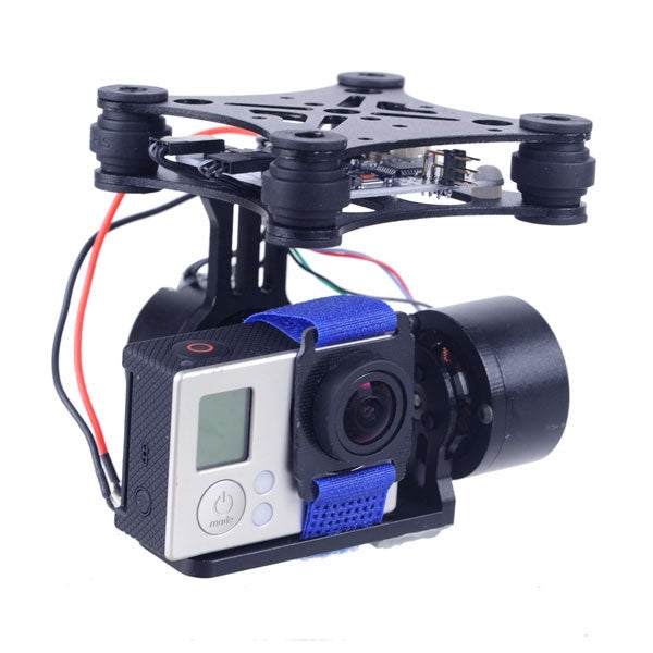 2 Axis V2.3B5 CNC Brushless Motor FPV Gimbal Aluminum Camera Mount for DJI Phantom V1&V2 / Walkera XA350(Black)