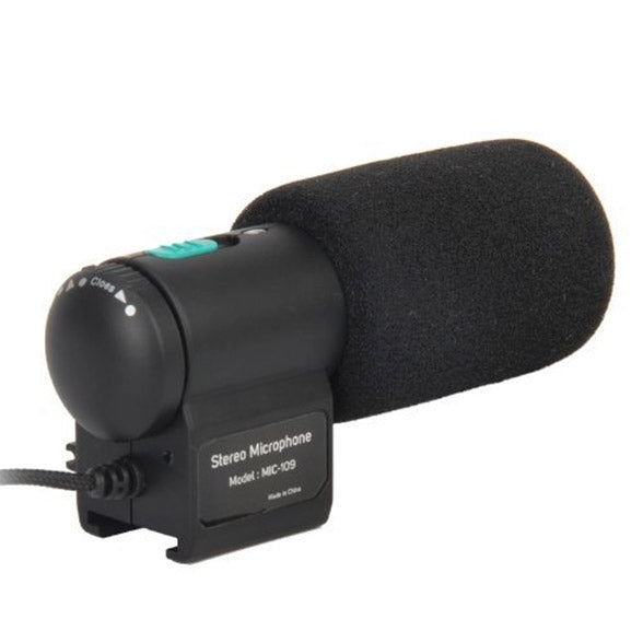 MIC-109 Professional Stereo Condenser Microphone for Canon / Nikon / DSLR Camcorder