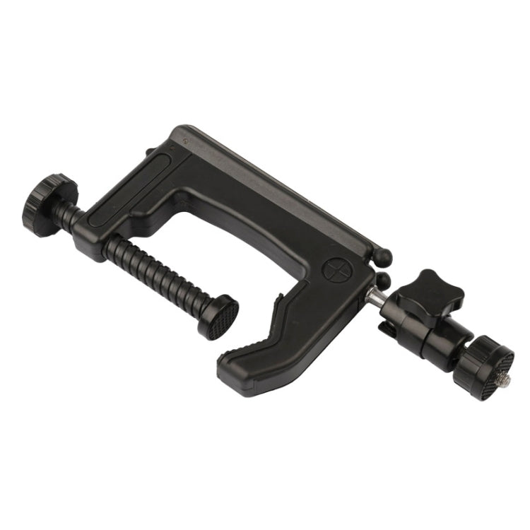Desktop Fixed Clamp Holder Mount with Tripod Adapter for GoPro Hero11 Black / HERO10 Black /9 Black /8 Black /7 /6 /5 /5 Session /4 Session /4 /3+ /3 /2 /1, DJI Osmo Action and Other Action Cameras, Clamp Size: 1 - 6 cm
