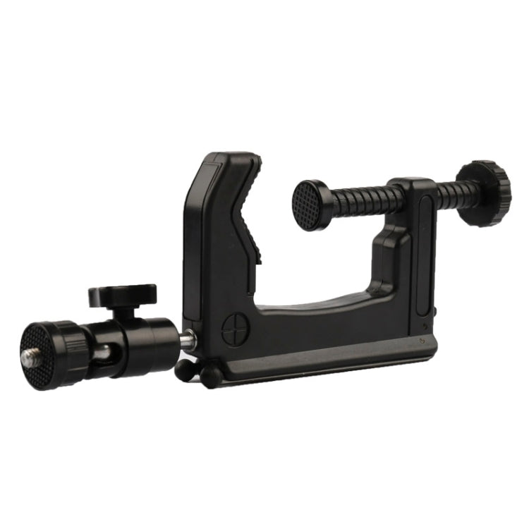 Desktop Fixed Clamp Holder Mount with Tripod Adapter for GoPro Hero11 Black / HERO10 Black /9 Black /8 Black /7 /6 /5 /5 Session /4 Session /4 /3+ /3 /2 /1, DJI Osmo Action and Other Action Cameras, Clamp Size: 1 - 6 cm
