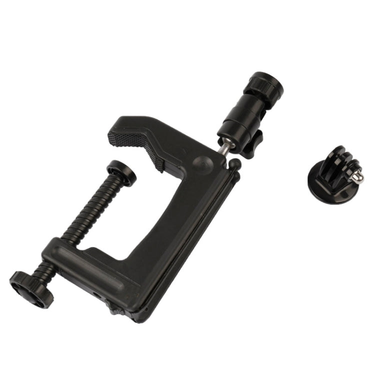 Desktop Fixed Clamp Holder Mount with Tripod Adapter for GoPro Hero11 Black / HERO10 Black /9 Black /8 Black /7 /6 /5 /5 Session /4 Session /4 /3+ /3 /2 /1, DJI Osmo Action and Other Action Cameras, Clamp Size: 1 - 6 cm