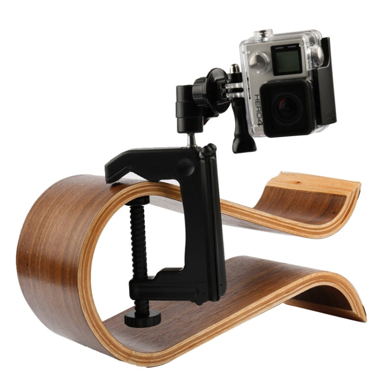 Desktop Fixed Clamp Holder Mount with Tripod Adapter for GoPro Hero11 Black / HERO10 Black /9 Black /8 Black /7 /6 /5 /5 Session /4 Session /4 /3+ /3 /2 /1, DJI Osmo Action and Other Action Cameras, Clamp Size: 1 - 6 cm