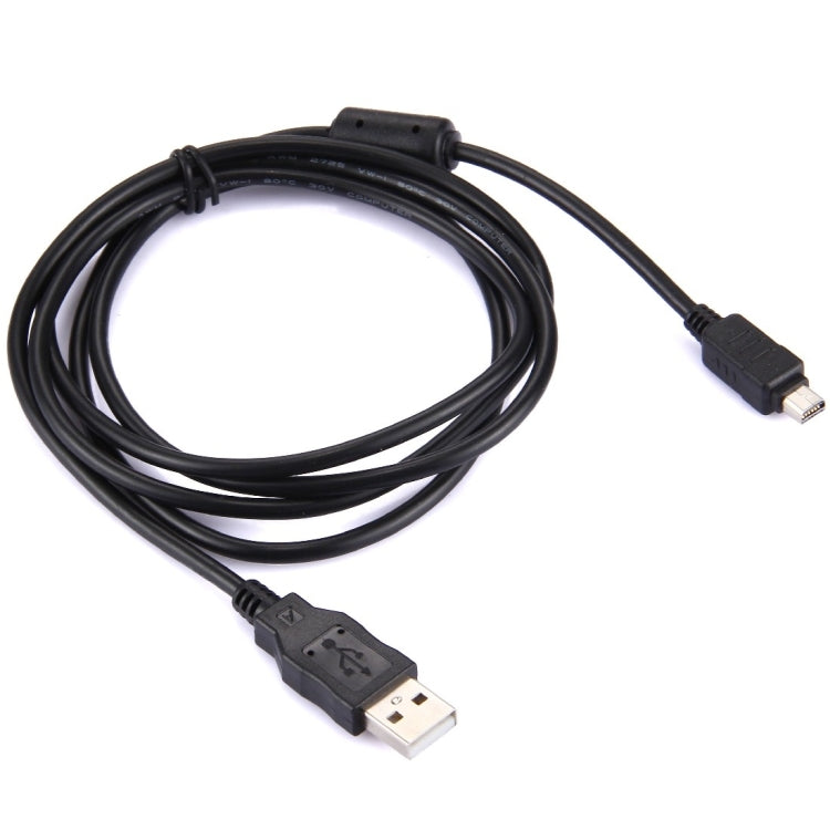 12 Pin Digital Camera USB Data Cable for Olympus FE140 / U830 / U840 / U850 / D425 / D435, Length: 1.5m(Black)