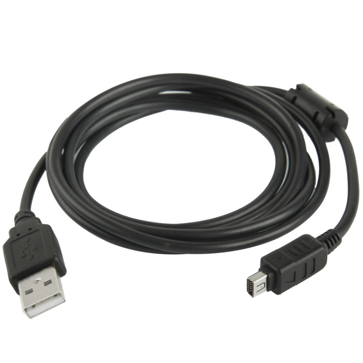 12 Pin Digital Camera USB Data Cable for Olympus FE140 / U830 / U840 / U850 / D425 / D435, Length: 1.5m(Black)