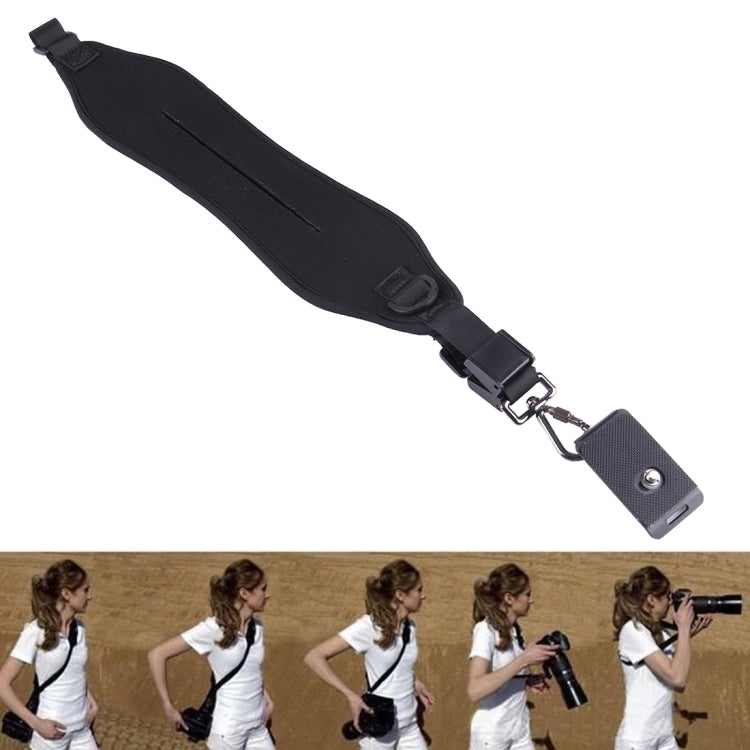 Anti-Slip Elastic Neoprene Quick Sling Strap for Camera(Black)