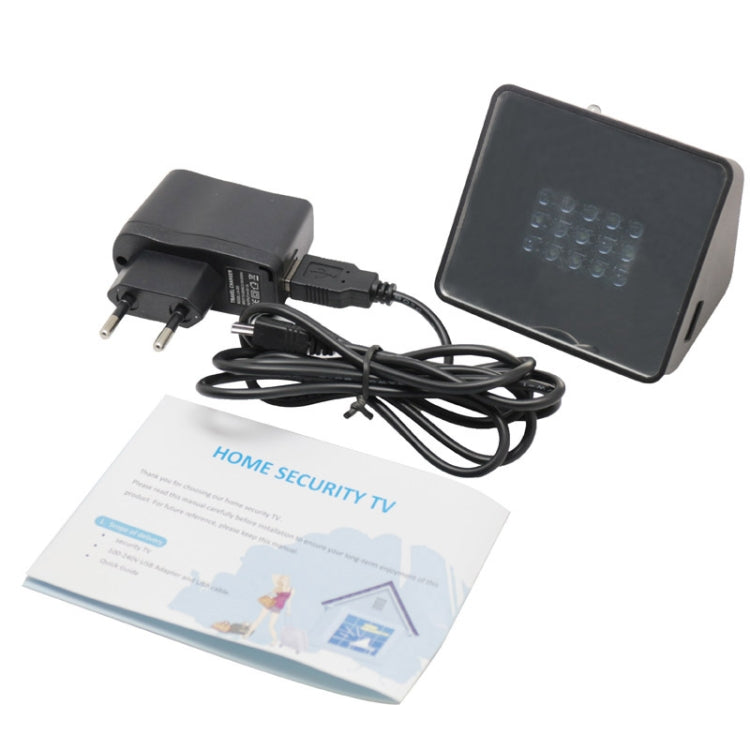 Home Security TV Deters Burglar Thief Prevention Device Built in LED Light, Support TF Card(Black)