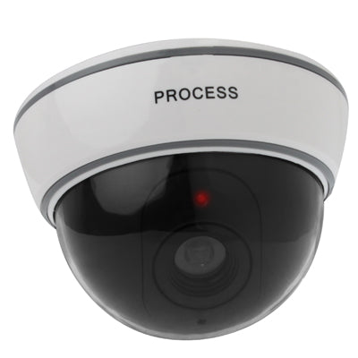 DS-1500B Realistic Looking Dummy Security CCTV Camera with Flashing Red LED Light(White)