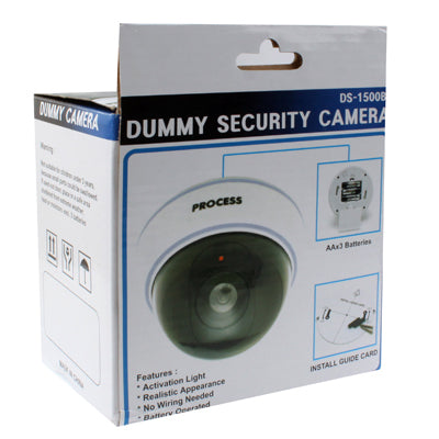 DS-1500B Realistic Looking Dummy Security CCTV Camera with Flashing Red LED Light(White)