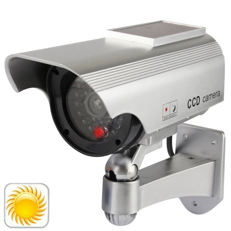 Solar Powered Realistic Looking Dummy Camera with Flashing Red LED Light