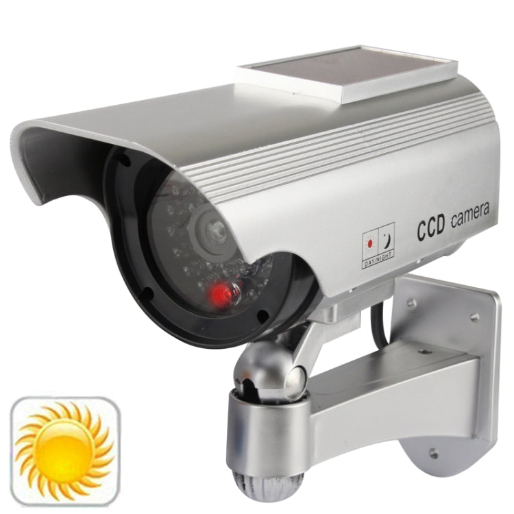 Solar Powered Realistic Looking Dummy Camera with Flashing Red LED Light