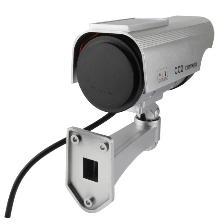Solar Powered Realistic Looking Dummy Camera with Flashing Red LED Light