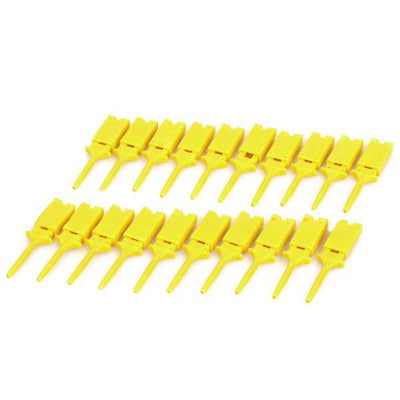 Plastic Flat Multimeter Test Hook Clip Probes for PCB IC (20 Pcs in One Package, the Price is for 20 Pcs)(Yellow)