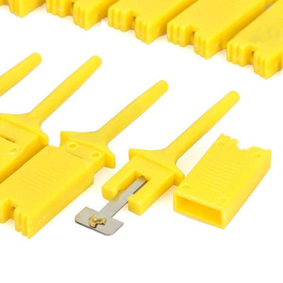Plastic Flat Multimeter Test Hook Clip Probes for PCB IC (20 Pcs in One Package, the Price is for 20 Pcs)(Yellow)