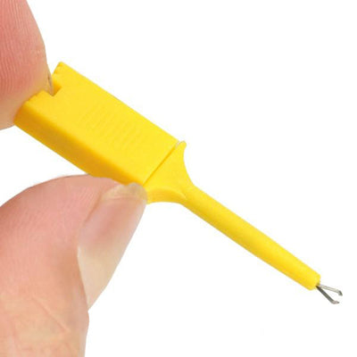 Plastic Flat Multimeter Test Hook Clip Probes for PCB IC (20 Pcs in One Package, the Price is for 20 Pcs)(Yellow)