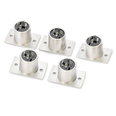 3-Pin XLR Male Adapter Connectors (5 Pcs in One Package, the Price is for 5 Pcs)(Silver)