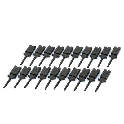 Plastic Flat Multimeter Test Hook Clip Probes for PCB IC (20 Pcs in One Package, the Price is for 20 Pcs)(Black)