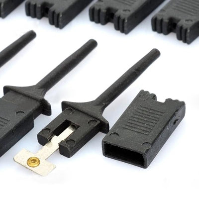 Plastic Flat Multimeter Test Hook Clip Probes for PCB IC (20 Pcs in One Package, the Price is for 20 Pcs)(Black)