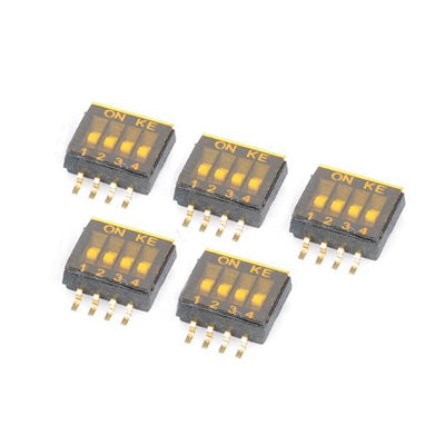 5 PCS DIY 4 Position 8 Pin 1.27mm Pitch Dip Switches(Black)