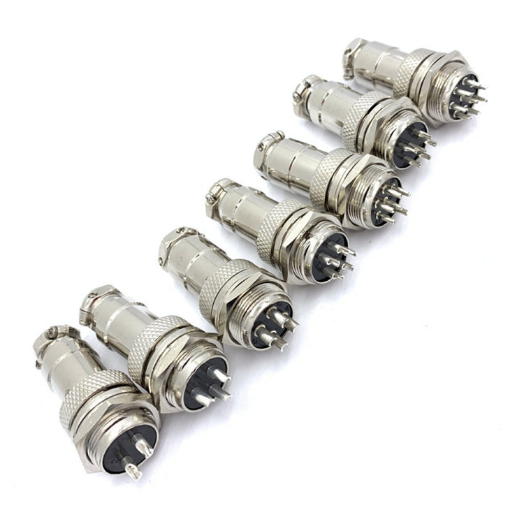 16mm 4-Pin GX16 Aviation Plug Socket Connector (5 Pcs in One Package, the Price is for 5 Pcs)(Silver)