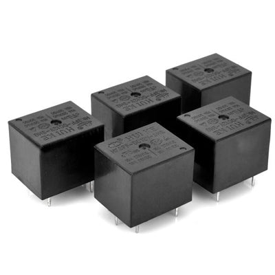 DC12V-SHG 5-Pin Power Relay (5 Pcs in One Package, the Price is for 5 Pcs)(Black)